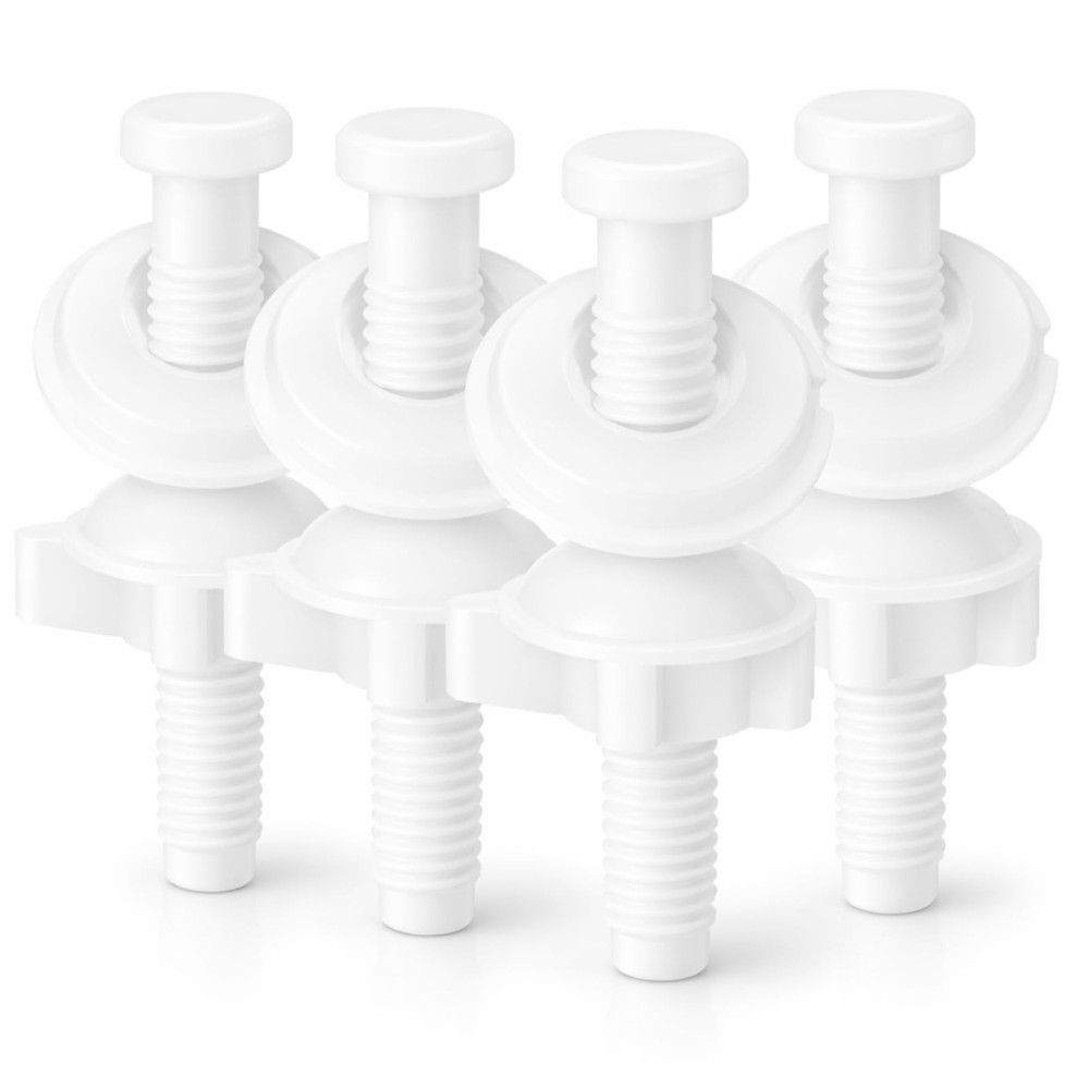 4 Sets Toilet Seat Screws, Including Plastic Bolts, Nuts and Washers, Durable