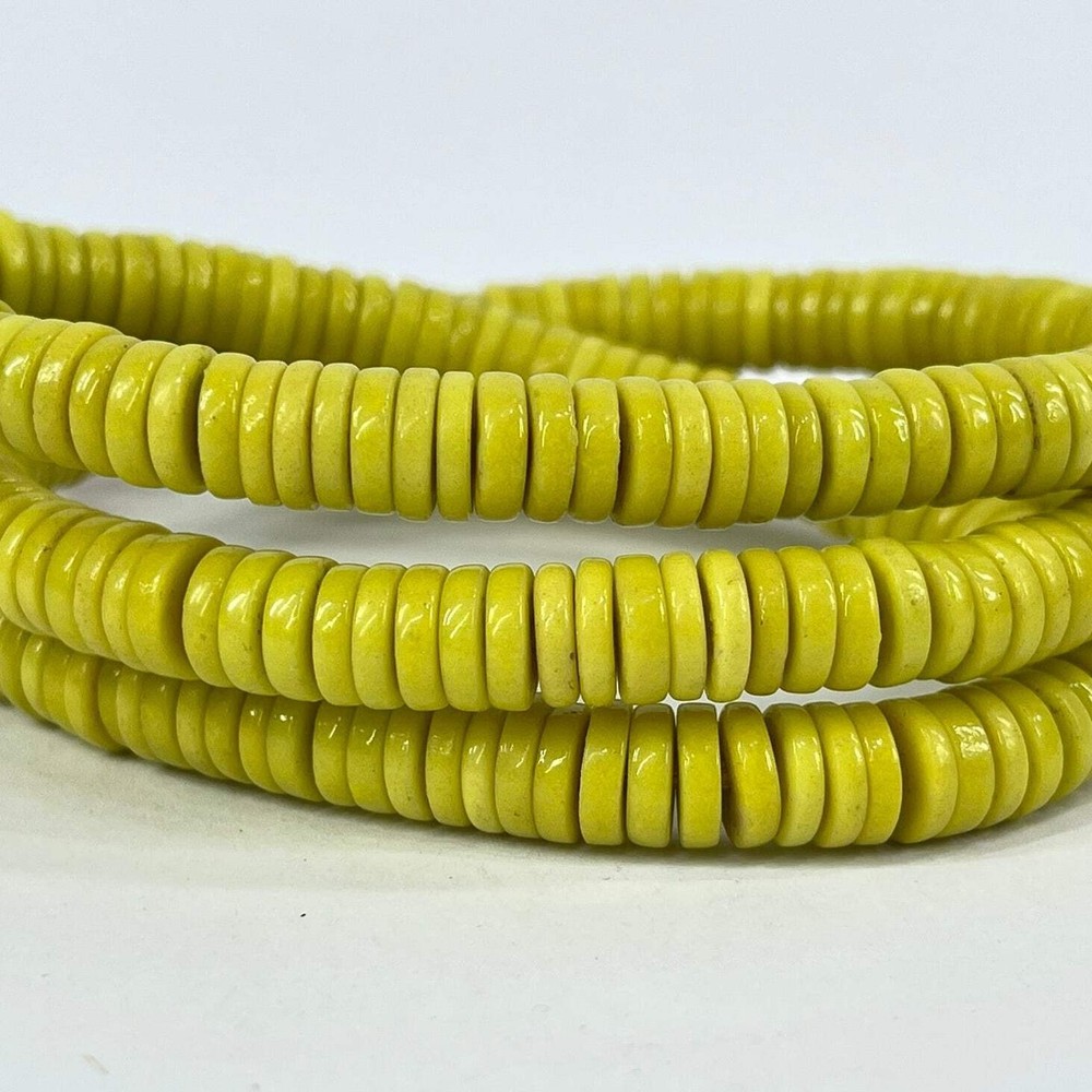 Bohemian Button Yellow Trade Beads