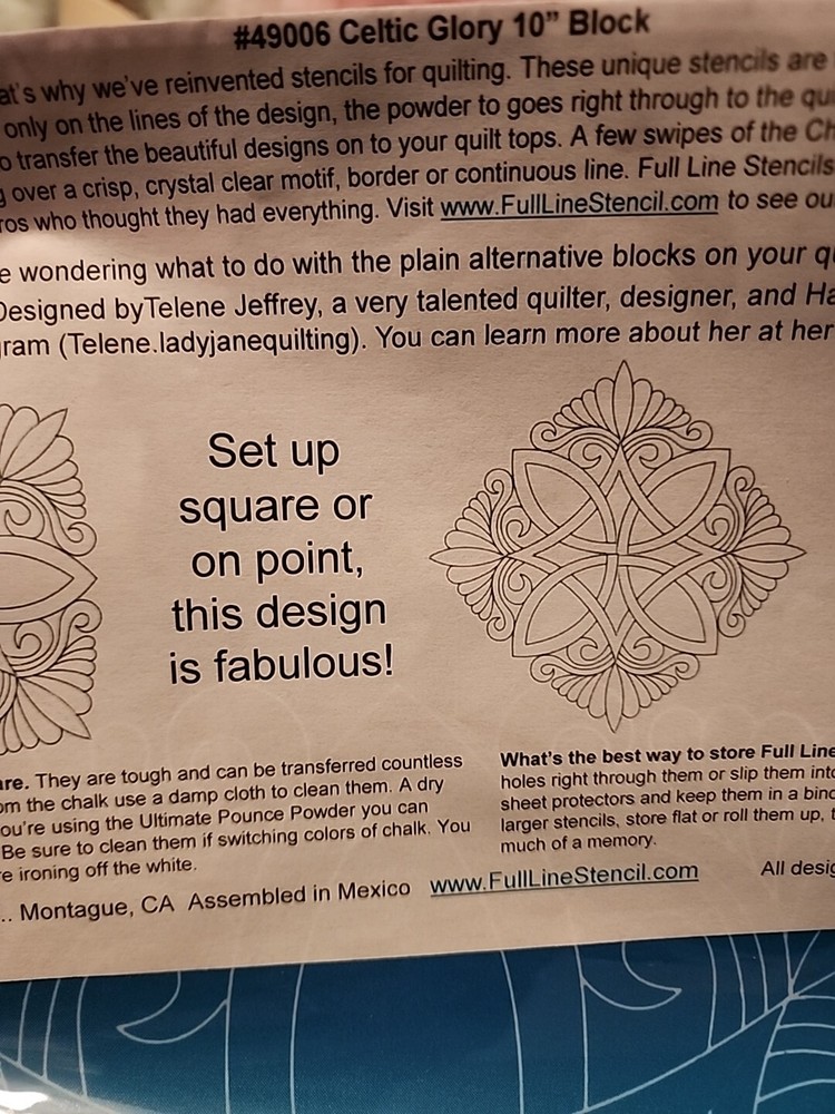 Full Line Stencil #49006 Celtic Glory Elegance Reusable