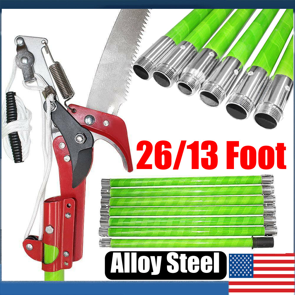 26/13 Foot Extendable Pole Saw Tree Pruner Trimming Package Set Extension Pole