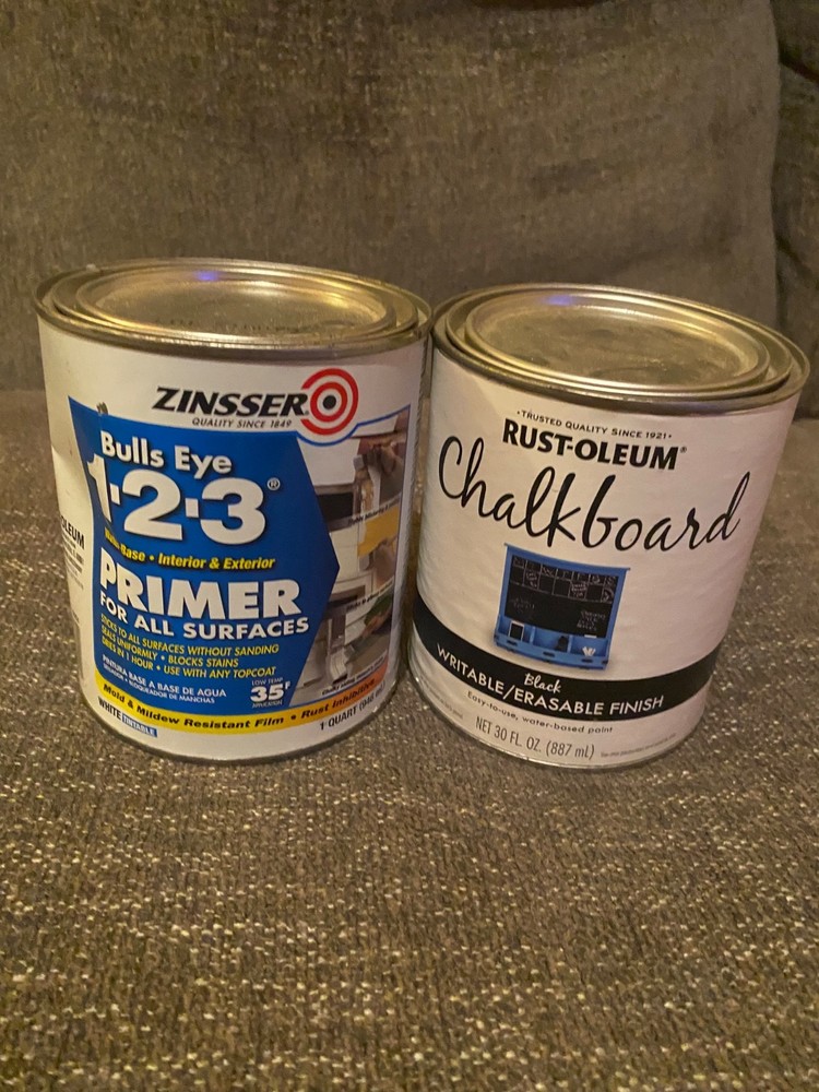 paint on chalk board and primer