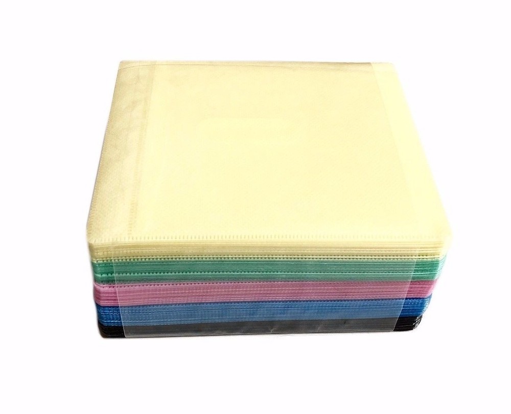 1000 Non Woven CD DVD Multi Color Double Sided Plastic Sleeve - HOLD 2000 discs