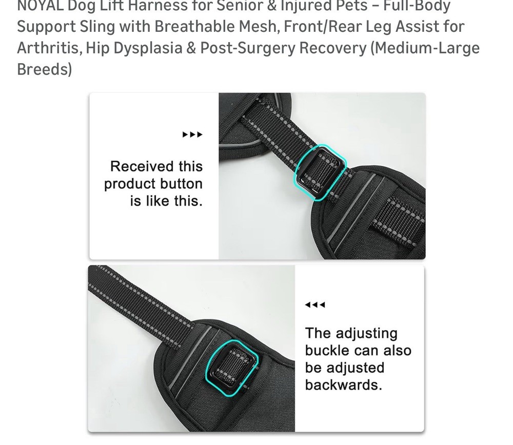 NOYAL Dog Lift Harness Full Body Support Medium-Large
