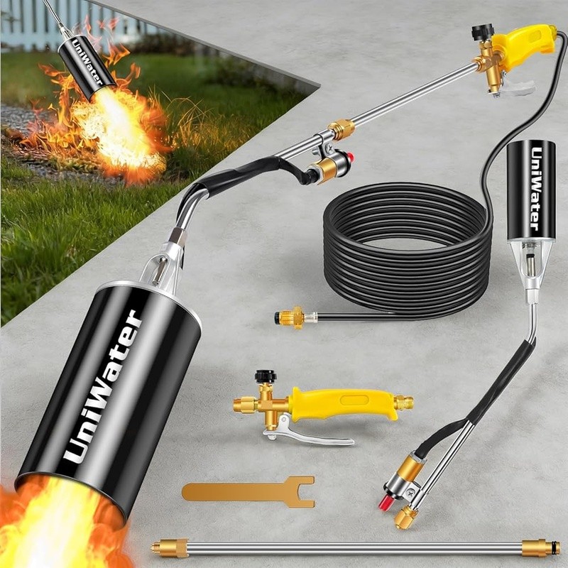 High Output Propane Weed Torch W/ Piezo Ignition & Adjustable Flame Control New