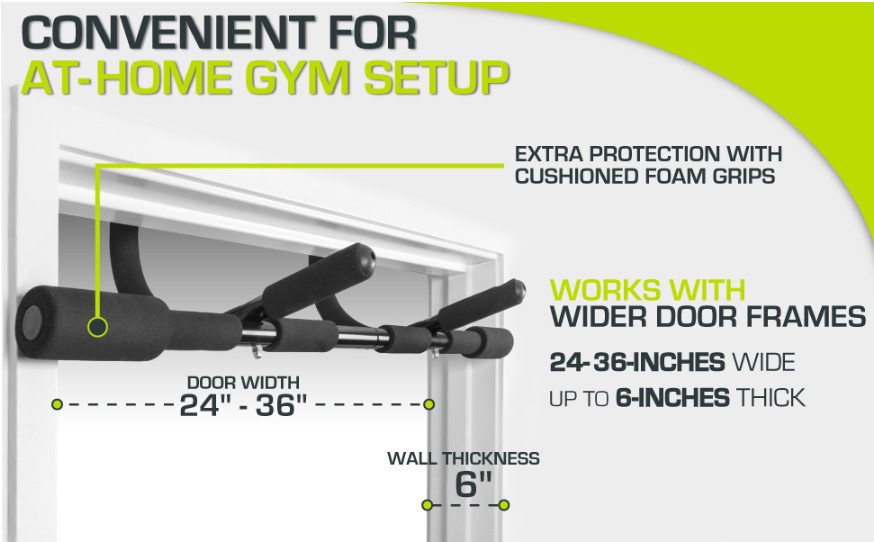 Multi-Function Pull Up Bar Home Gym Doorway Chin Up Strength Training 300lbs
