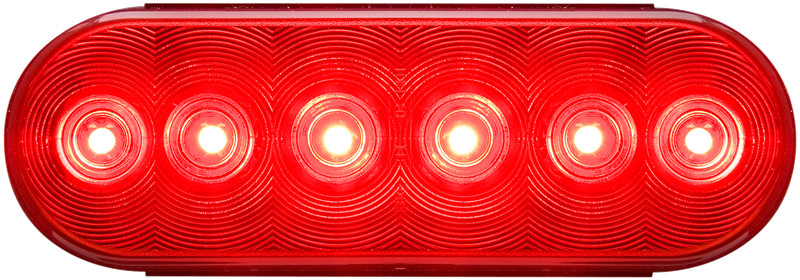 Optronics STL-12RB LED Fleet Red Stop/Turn/Tail 6 inches Oval, 6 LED light only