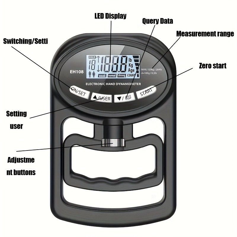 Electronic Hand Grip Strength Trainer, For Hand Exercise, Strength Training