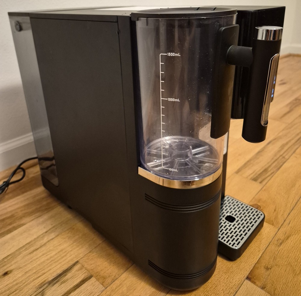 Y9S Hot & Cold Water Dispenser, 1500mL Removable Kettle, Black, Countertop