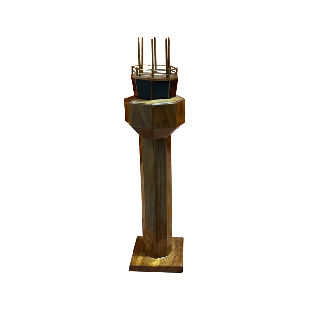 Control Tower Mahogany Wood Desktop Helicopter Model