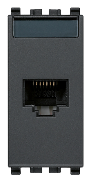 VIMAR 20338.8 - RJ45 socket with Netsafe connector 1 module gray color