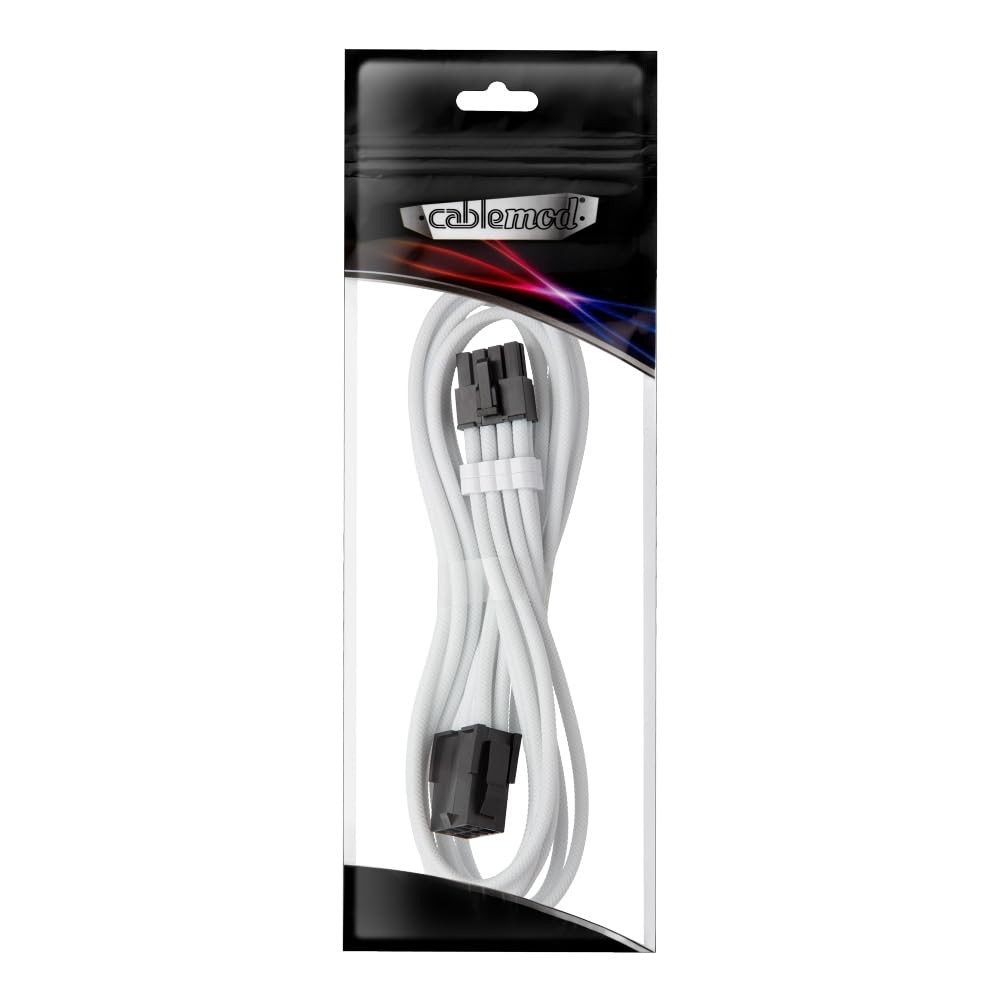 Pro ModMesh 8-Pin EPS Cable Extension Sleeve Cord Computer White 45cm