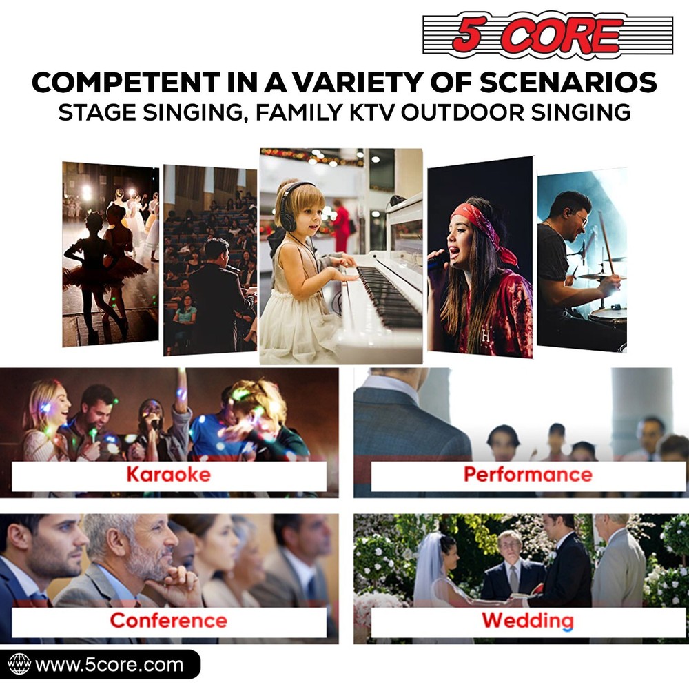 5Core Premium Vocal Dynamic Cardioid Handheld Microphone Unidirectional Mic