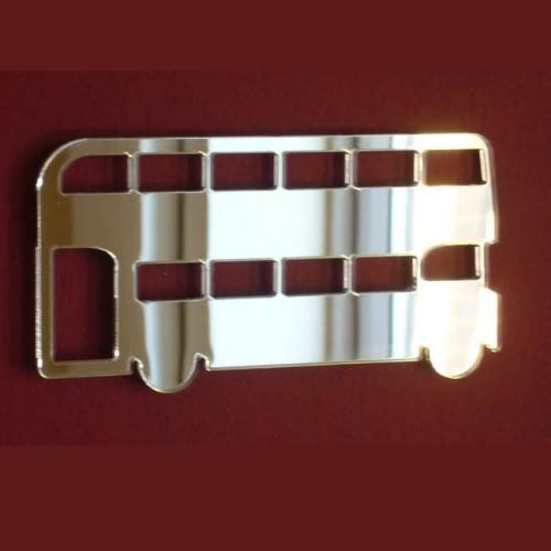 Double Decker Bus Shaped Acrylic Mirrors (Several Sizes Available) Bespoke Made