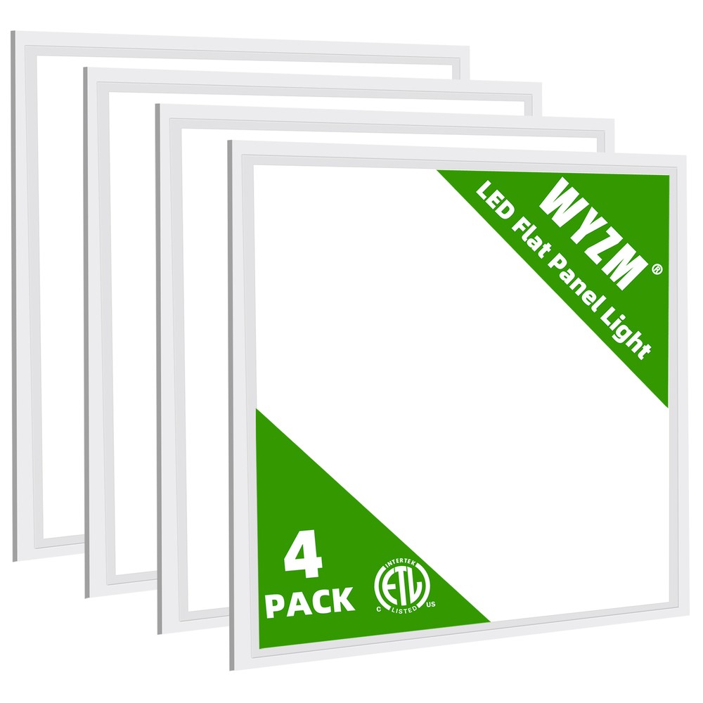 4Pack 2X2FT LED Flat Panel Light 45W Drop Ceiling Troffer Office Lamp 5000KWhite