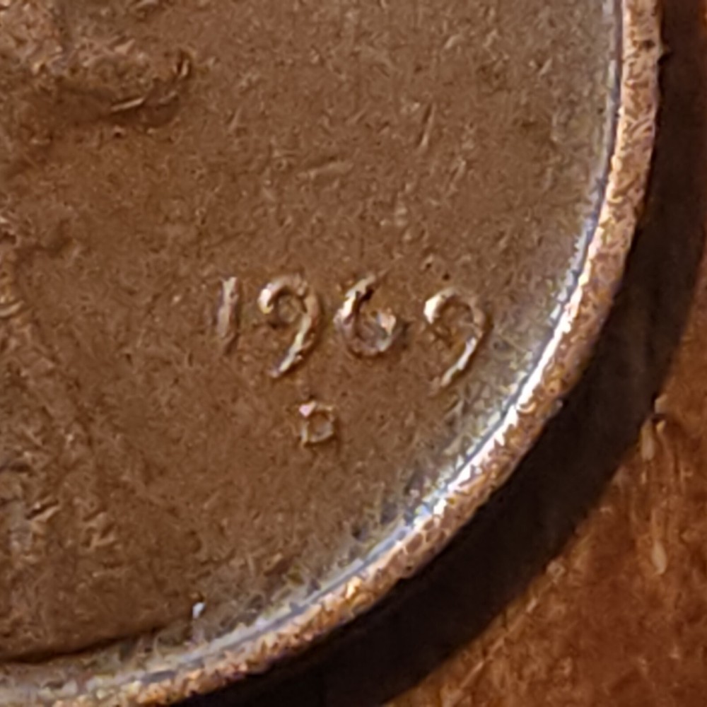 1969 D Lincoln Penny Error, Floating Roof, Missing FG Circulated