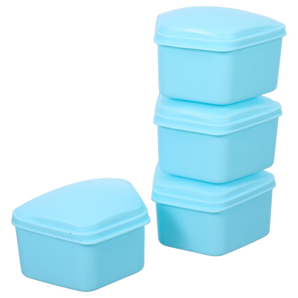 4 Pcs Teeth Braces Organizer Denture Container Case Storage Leakproof