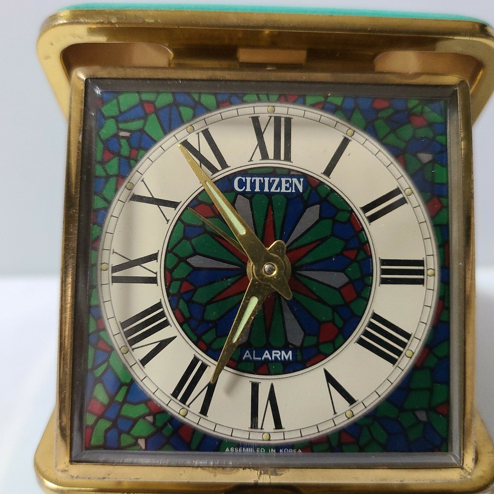 Antique CITTZEN Folding Hand-Rolled Mini Table Clock JAPAN