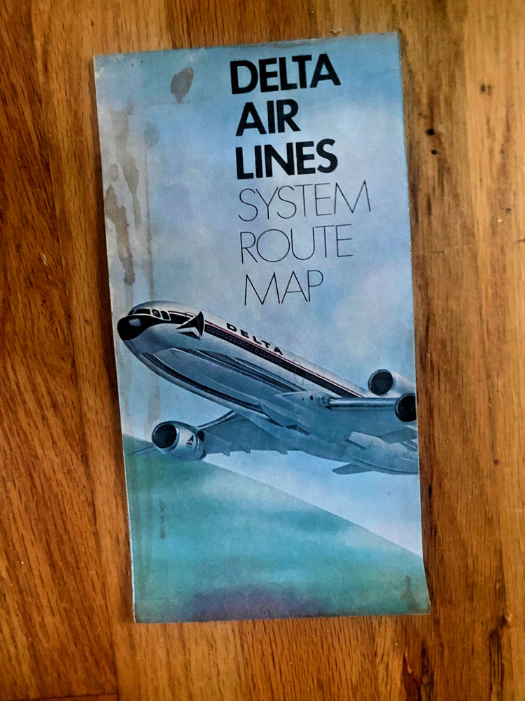 Delta Air Lines System Route Map 1976 Edition