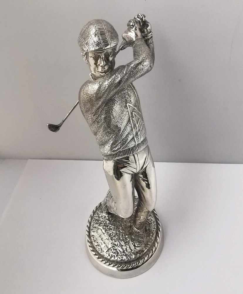 Large 8 Inch Solid Silver Golfer Figurine Or Trophy - Sheffield 1987