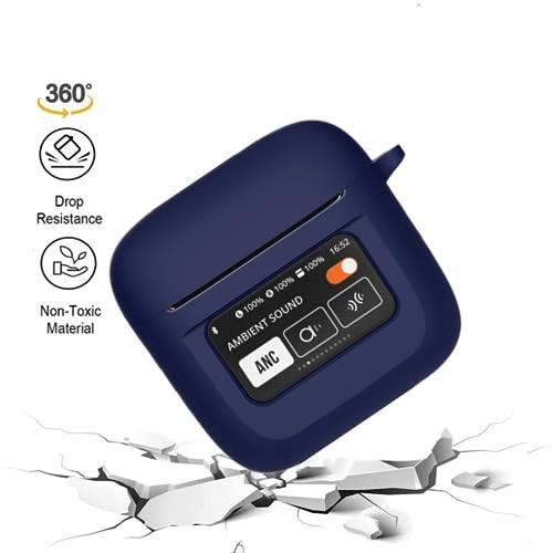 Case Compatible with JBL Tour Pro 2, Soft Silicone Scratch/Shock Resistant Navy
