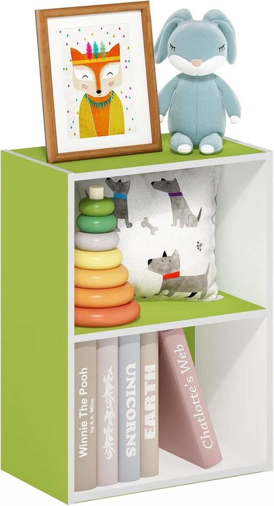 Luder Bookcase / Book / Storage 2-Tier Light Blue/White