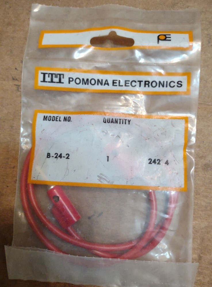 ITT Pomona Electronics B-24-2 Stackable Banana Plug Patch Cord RED 24"