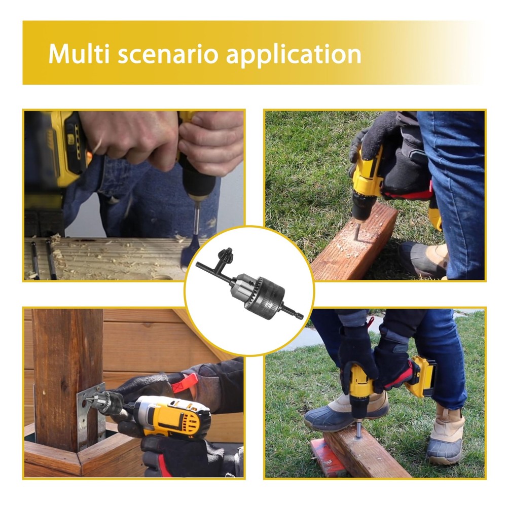 Drill Chuck Adapter for Impact Driver, for DeWalt DW0521 Quick Connect Keyles...