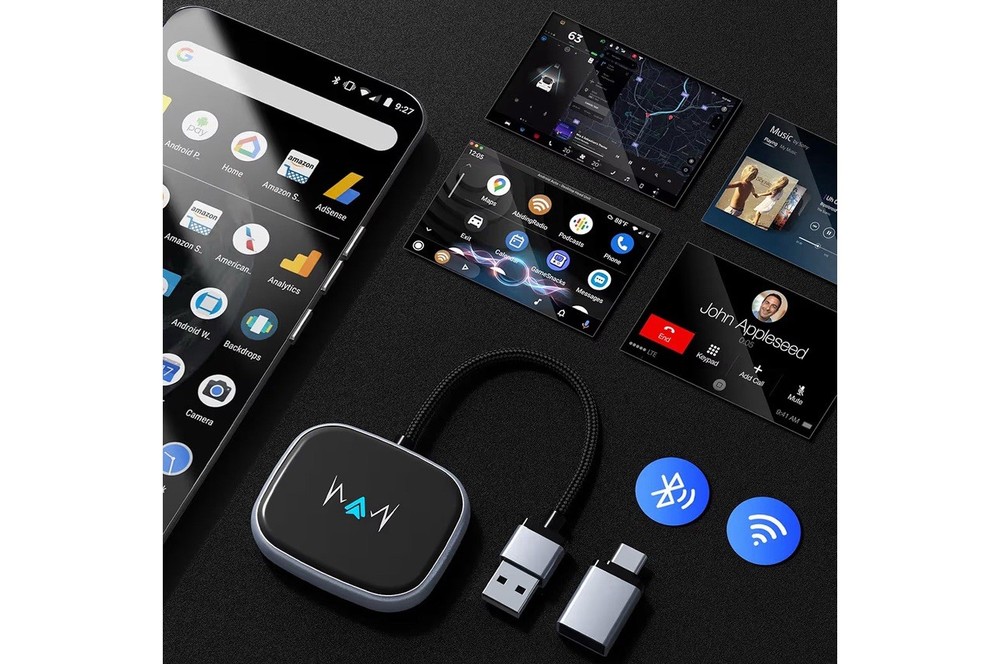 Android Auto Wireless Adapter, Wireless Carplay Adapter, Latest NFC Touchscreen