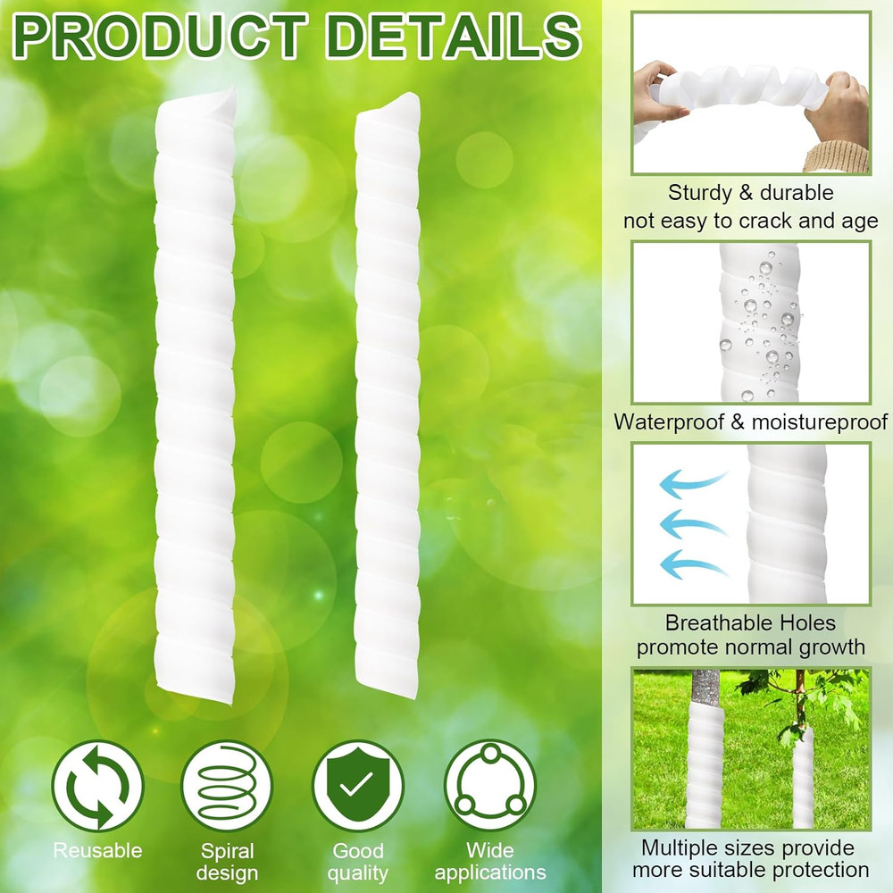 4/6/8 Pcs Tree Trunk Protector-2 Size Plastic Spiral Tree Guard Tree Trunk Prote