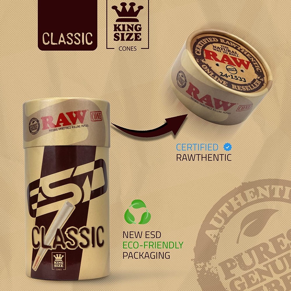 RAW Cones King Size Starter Kit with Cone Loader and 50 Pre-Rolls