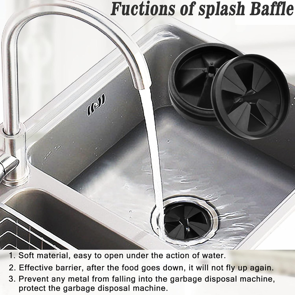 Garbage Disposal Splash Guard, 3 3/8" Upgraded for Insinkerator Evolution Series