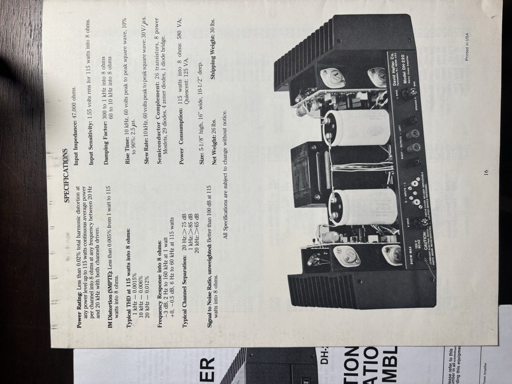 HAFLER DH-220 Power Amplifier