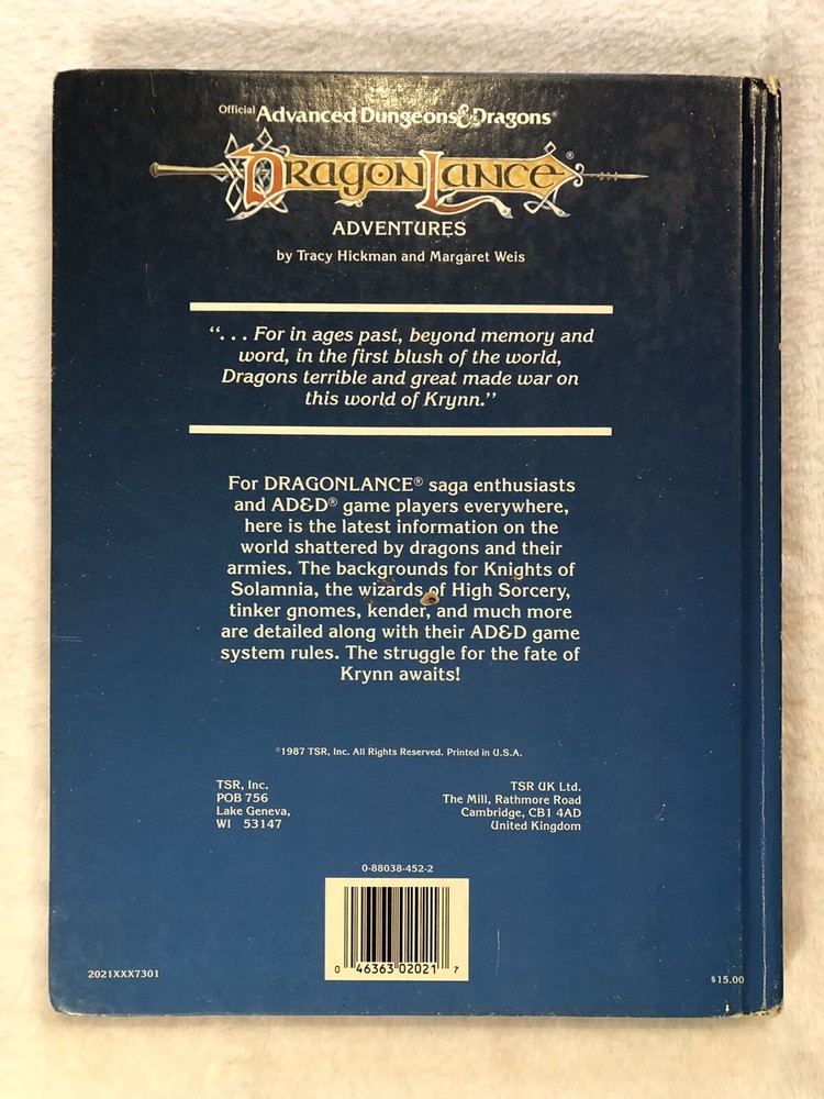 TSR Advanced D&D: Dragon Lance Adventures (1987) #2021