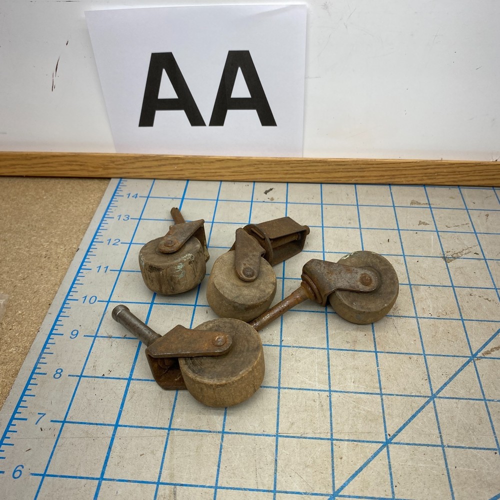 x4 Vintage Caster Wheels Unsorted Close, Various Sizes