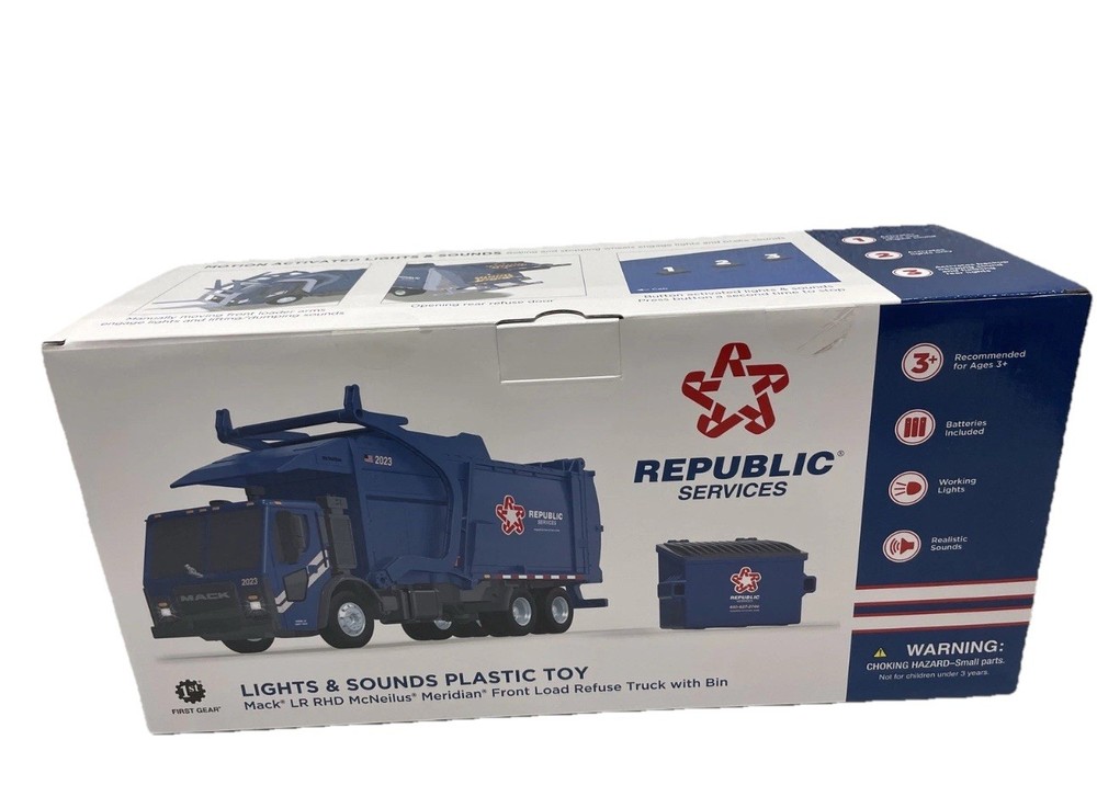 First gear mack Lights & Sounds  Front load refuse with bin