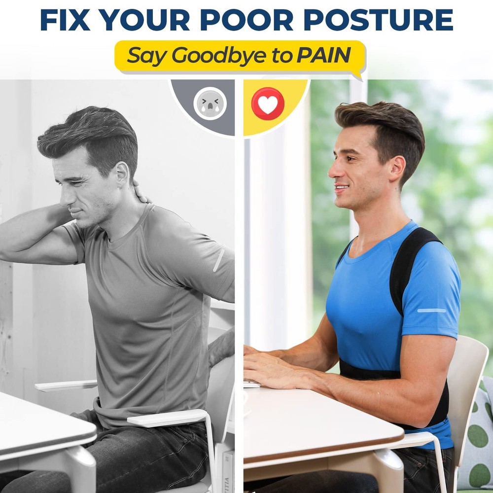 Adjustable Posture Corrector Brace: Gently Pulls Shoulders Back to Relieve Pain
