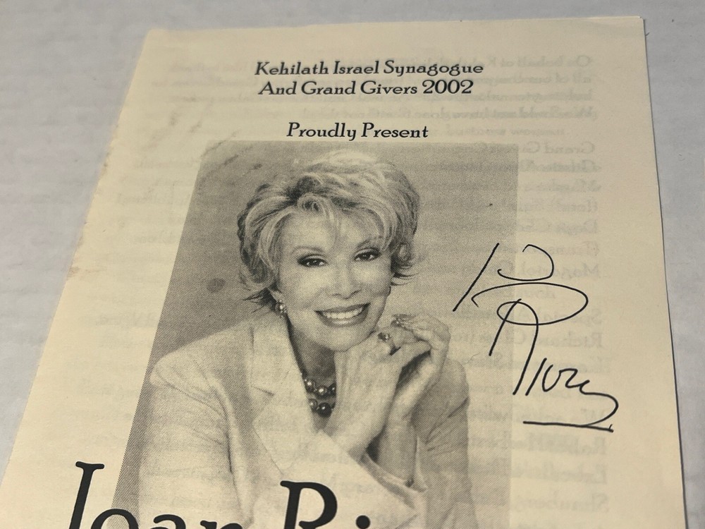 JOAN RIVERS SIGNED COMEDY PROGRAM ACTOR AUTO JEWISH JSA COA D. 2014