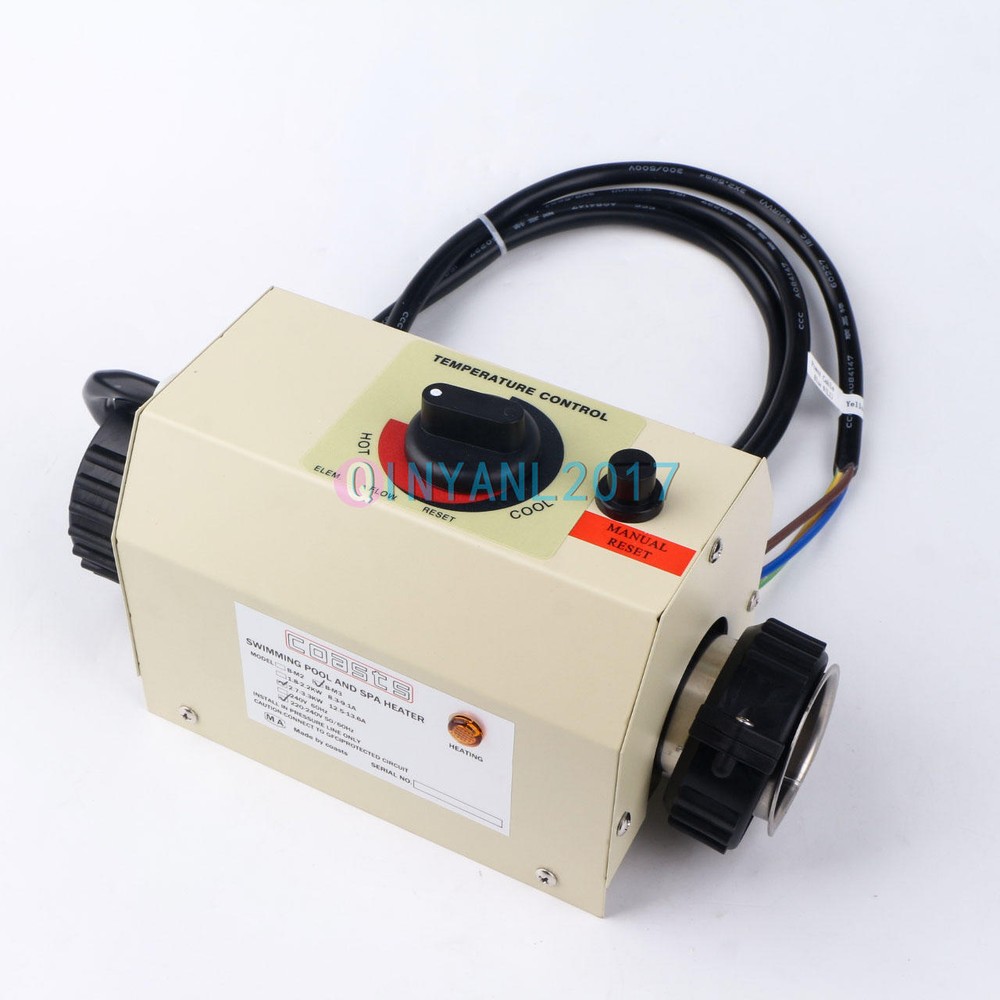 Electric Swimming Pool Heater SPA Water Bath Hot Tub Thermostat Heater 3KW B-M3