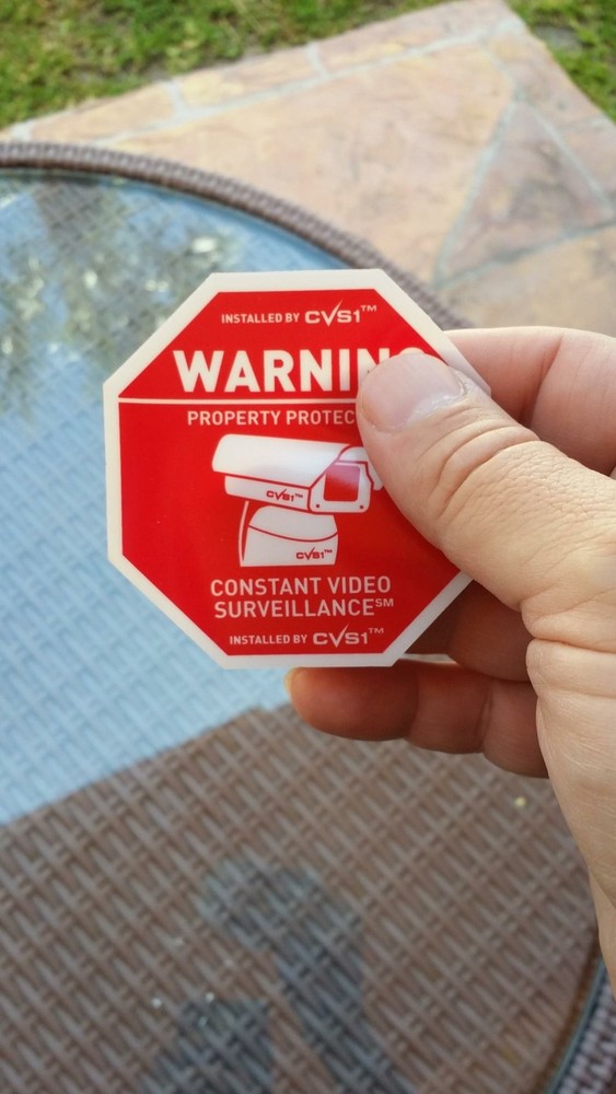 6 Security Camera CCTV Surveillance Warning Home Security Decals STATIC CLING