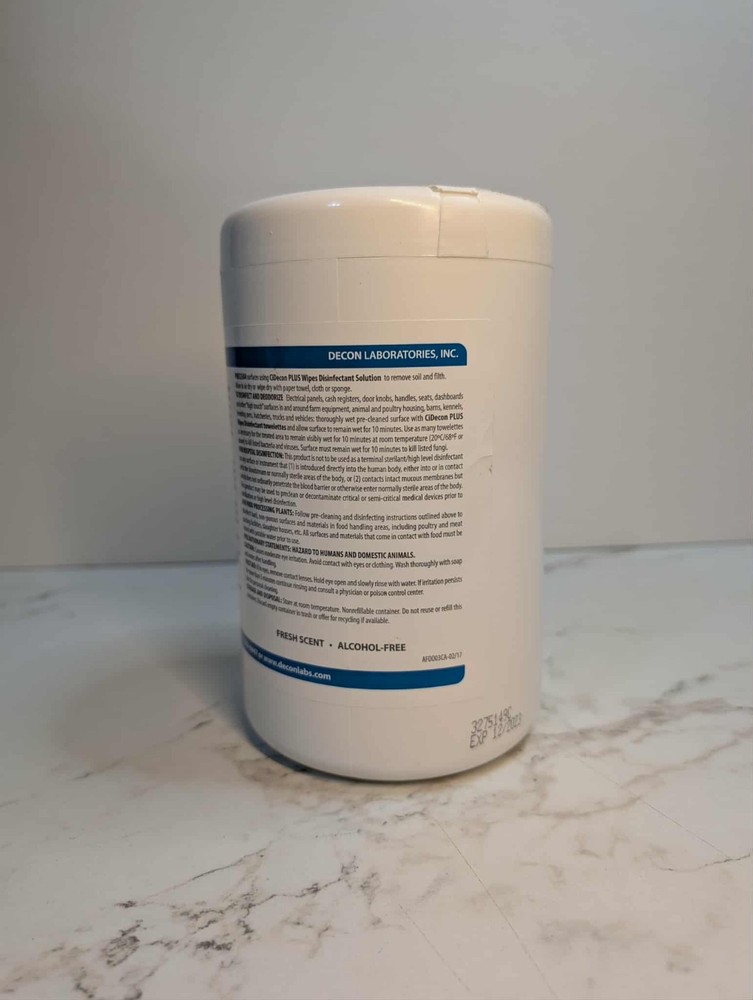 CiDecon Plus Wipes Exp 12/2023