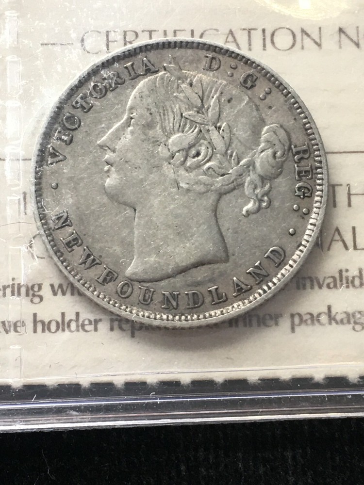 1885 ICCS Graded Newfoundland, ¢20 Cent, **VF-30**