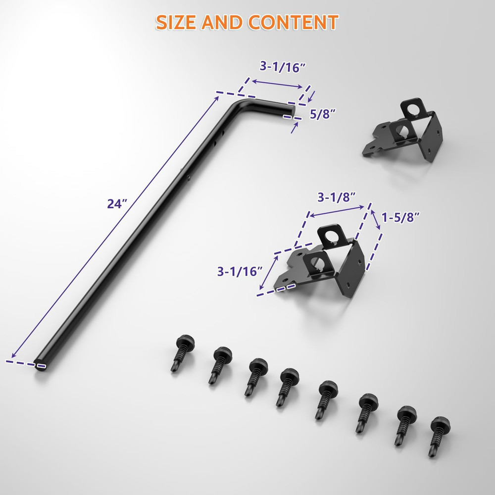 Self-Closing Double Gate Fence Hardware with Hinges, Latch & Drop Rod