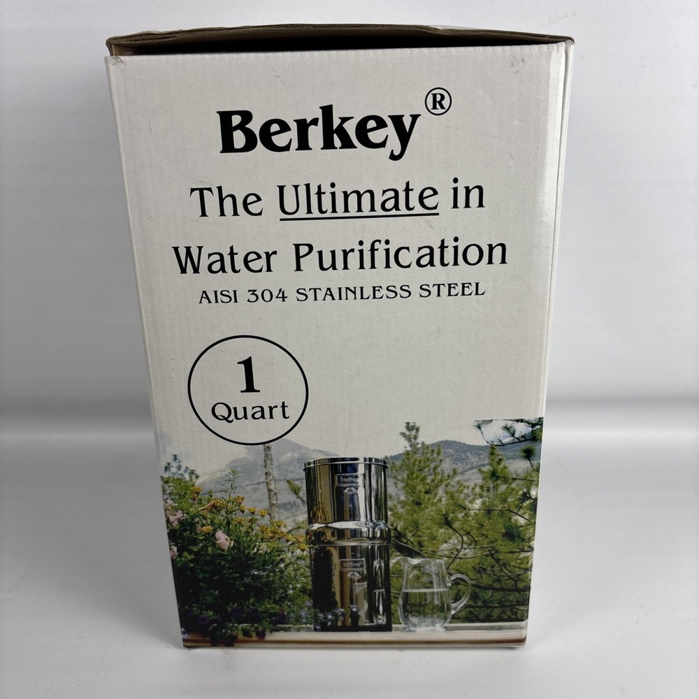 Go Berkey Water Filter Kit with Black Berkey Purification Elem. Filter 1 qt NEW