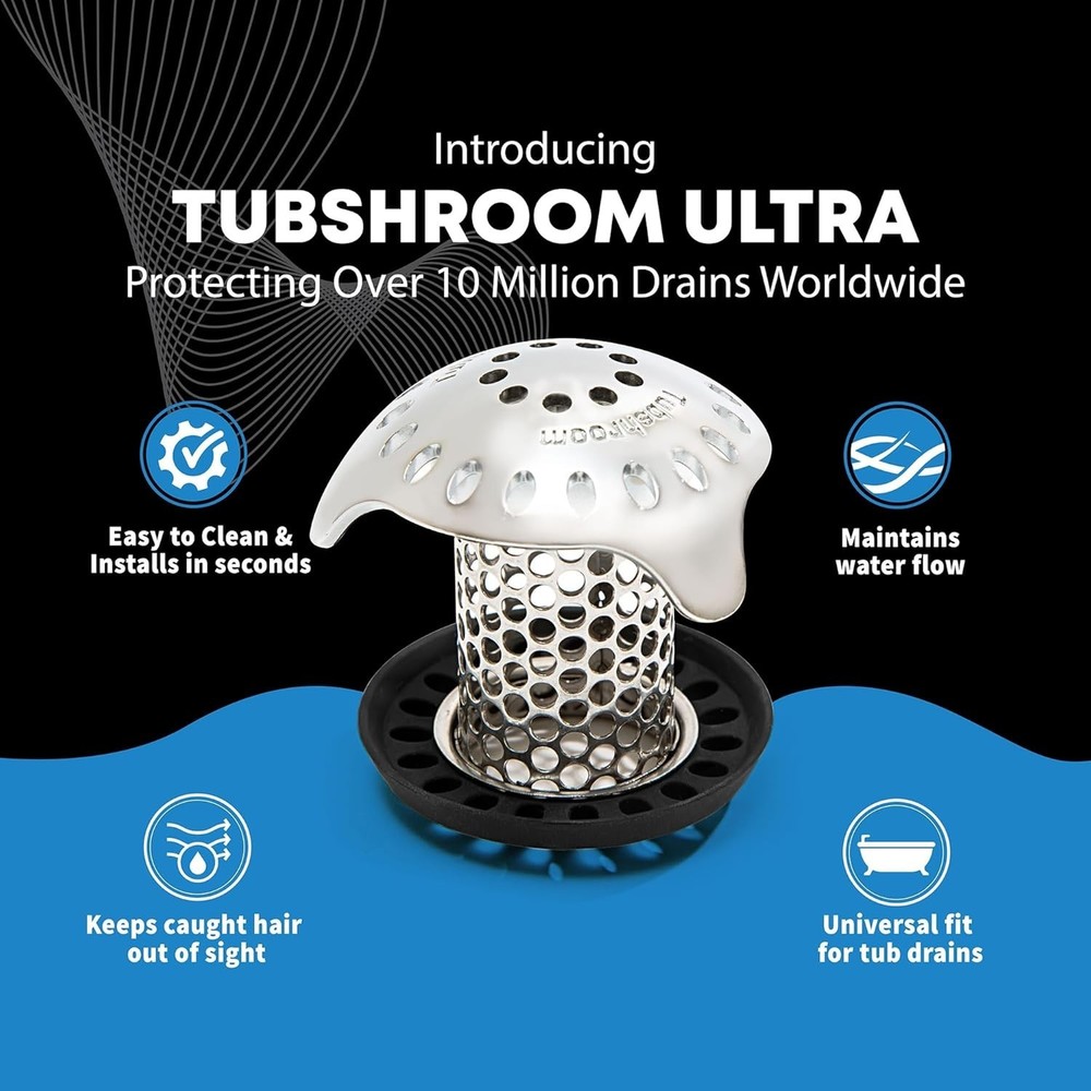 Compact Stainless Steel Drain Protector with 4 Adapters - Zero Clogs Guaranteed!