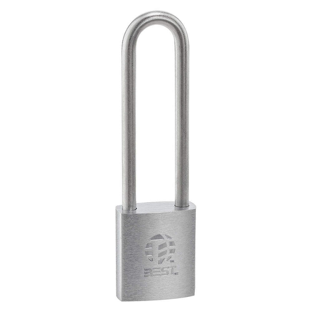 BEST  Padlock, 7/8 in,Rectangle,Silver 52HK74