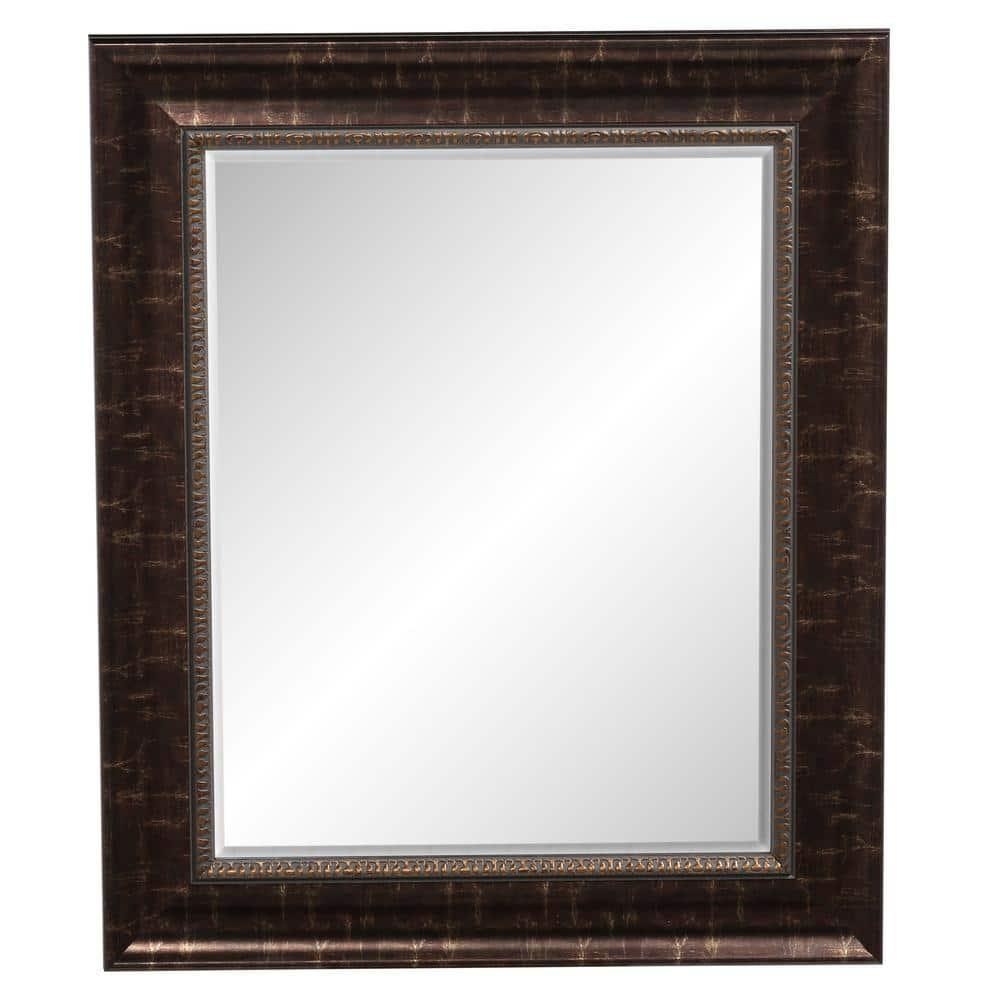 Bathroom Vanity Mirror 31 x 37 in. Framed Rectangular Beveled Edge Bronze Bath