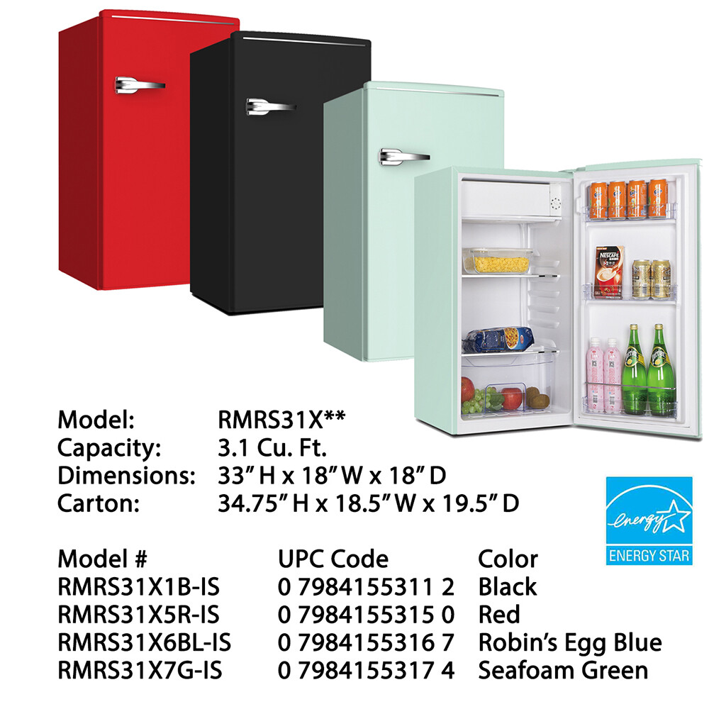 Avanti 3.0 Cu. Ft. Blue Compact Retro Style Refrigerator