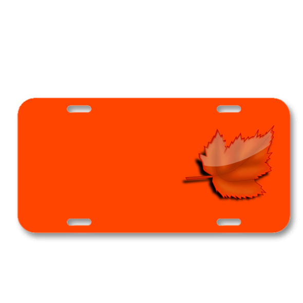 Maple Autumn Fall Leaf Orange On License Plate Car Front Add Names