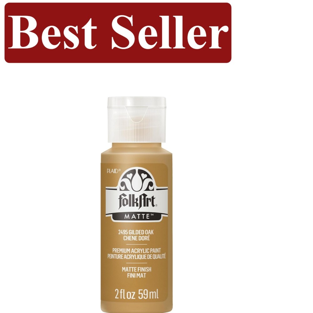 2oz FolkArt Gilded Oak Acrylic Paint – Exceptional Coverage for Every Project