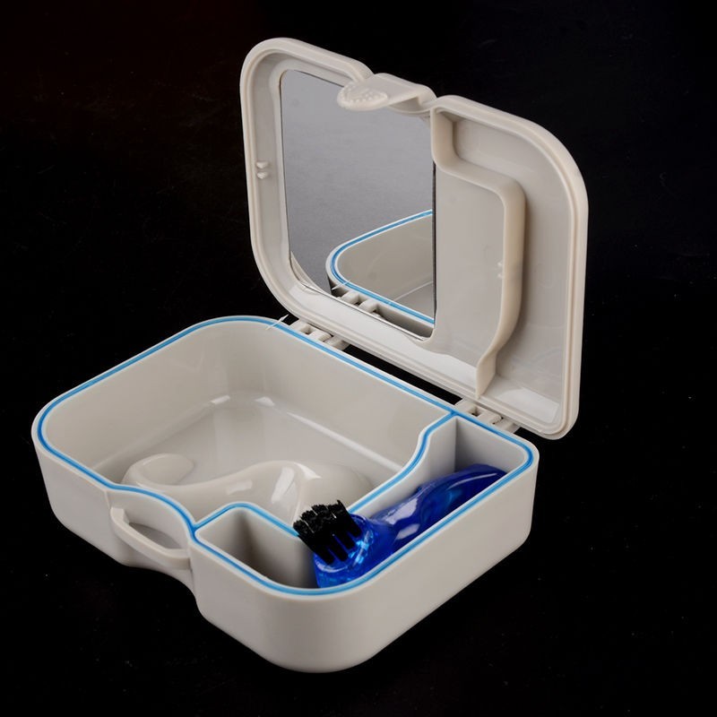 Leakproof Denture Case Soaking Cup False Teeth Container Box Retainer Mouthguard